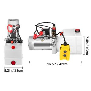 Pompa Idraulica Elettrica da 3 Quarti a Doppio Effetto con Serbatoio in Metallo per Rimorchio Ribaltabile - Product Image 5