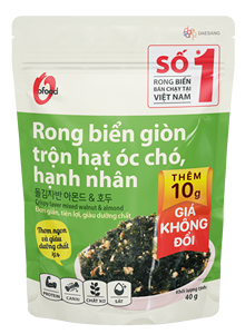 สาหร่ายอบกรอบผสมวอลนัทและอัลมอนด์ 40 กรัม - ขนมสาหร่ายอบเพื่อสุขภาพพร้อมถั่ว (ขายส่ง/OEM) - Product Image 2