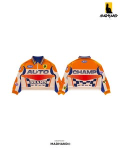 Custom Grand Prix Racing Quarter Zip | Retro Motorsport Pullover | OEM Multi Color <b>Patchwork</b> Urban Racing <b>Jacket</b> Manufacturer - Product Image 4