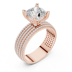 Anillo de Compromiso Clásico de Oro Amarillo de 14K con Corte Cojín de 3 CT, Diamante Cultivado en Laboratorio con Certificado IGI, Regalos de Aniversario y Boda - Product Image 3