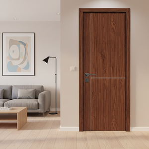 Portes d'entrée de maison en WPC (composite bois-plastique) au design minimaliste de luxe, les plus populaires au Moyen-Orient, en PVC pour intérieur - Product Image 1