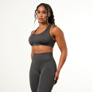 Ensemble de leggings de yoga taille haute pour femmes, couleur unie, soutien-gorge de sport sans couture, pantalon long, vêtements de sport pour femmes - Product Image 6