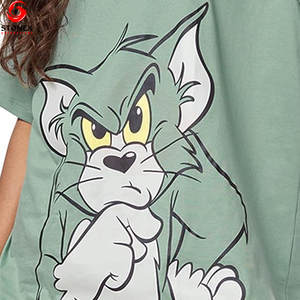 T-shirts personnalisés en gros, manches courtes, 100% coton, impression par transfert thermique, logo brodé, t-shirts vierges pour femmes, personnalisables - Product Image 6