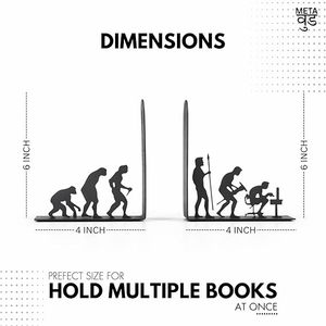 Sujetalibros Evolution de Metal de 4x6 Pulgadas, Organizador Creativo de Escritorio para Almacenamiento de Múltiples Libros - Product Image 2