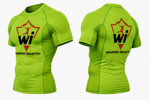 Warpro Industry Men's Short Sleeve Rash Guard <b>Compression</b> <b>Shirt</b> Quick Dry Printed Sport Top Green - Product Image 3
