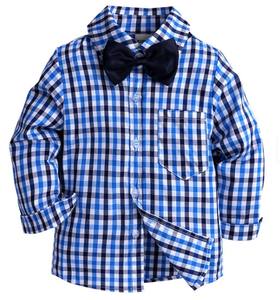 Chemise en flanelle 100% coton pour garçons, col rond, 180g, à carreaux, décontractée, pour bébé et tout-petit, manches longues, avec poche, écologique - Product Image 2