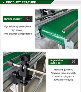 Yeni <span class=keywords><strong>Mini</strong></span> PVC/PU bant konveyör ile kılavuz raylar otomatik küçük paslanmaz çelik/alüminyum konveyör bant makinesi ayarlanabilir hız - Product Image 5
