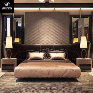 High <strong>End</strong> Master Bedroom Furniture Contemporary Double Leather <strong>Bed</strong> Upholstered Headboard <strong>Bed</strong> Sets Luxury king Size Soft <strong>Bed</strong> - Product Image 4