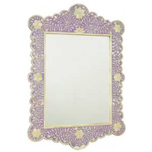 Handmade Ivory Color Bone Inlay Eco-Friendly Durable <b>Lightweight</b> Industrial Design Framed Customizable Wall <b>Mirror</b> Office Use - Product Image 4