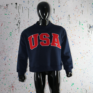 Sudadera Azul Marino de Cuello Redondo, Corte Regular, 100% Algodón, con Letra Estampada en la Parte Delantera, Unisex, Informal, para Otoño, CLUSH SPORTS - Product Image 4