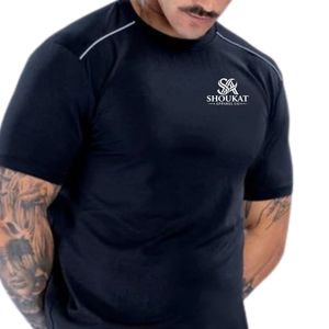 <b>Mens</b> <b>Black</b> Crew Neck T <b>Shirt</b> <b>Short</b> <b>Sleeve</b> Contrast Piping Custom Logo Sportswear Casual Gym Athletic Tops Apparel Manufacturer - Product Image 4