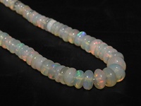 Nouvel Arrivage en Gros : Perles Rondelles Lisses en Opale Naturelle d'Éthiopie, 3-6MM, Effet Multi-Feu, Pierres Polies en Vrac, Fil de 16 Pouces