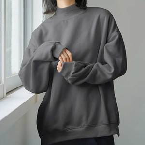 Sudadera de cuello alto forrada para mujer, estilo urbano, suave, cálida, informal, para otoño e invierno - Product Image 6