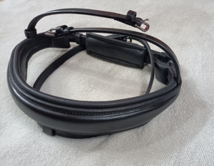 Bridon d'équitation Annabelle en cuir noir, bridon d'équitation anglais fait main, équipement équestre sur mesure - Product Image 3