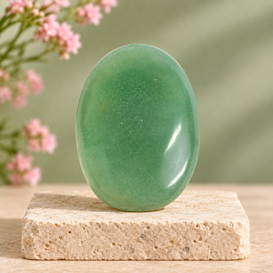 Pierre de méditation ovale en aventurine verte naturelle polie, pierre de méditation pour soulager le stress, cadeau - Product Image 4