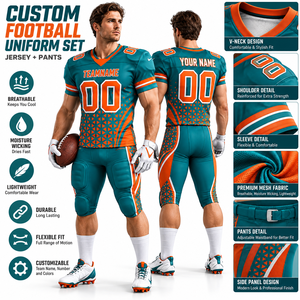 Maillot de football respirant pour homme, col rond, manches courtes, personnalisable avec nom et numéro d'équipe, vêtement de sport en mesh pour adulte, logo imprimé sur le devant - Product Image 5