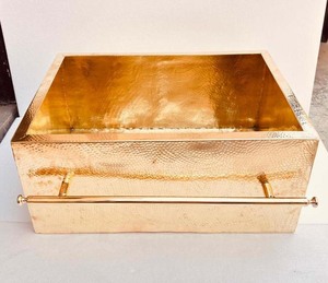 NUEVO PRODUCTO: Lavabo rectangular de cobre martillado hecho a mano para cocina y baño con barra para toallas, lavabo de encimera para baño. - Product Image 3