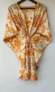 Vestido Kaftan Casual de Verano sin Mangas con Estampado Floral Tropical Digital, de Algodón, para Mujer, Islas del Pacífico Asiático - Product Image 2