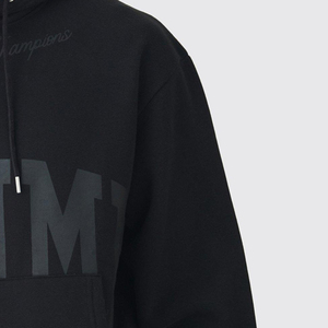 Sweat-shirt décontracté pour homme, coupe oversize, bleu marine, avec poche à imprimé lettres sur le devant, 100% coton, tissu French Terry respirant, idéal pour l'automne - Product Image 5