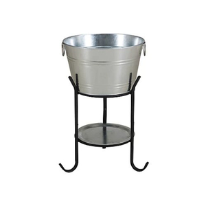 Bac à boissons en métal galvanisé robuste, grand seau à glace ovale avec poignées renforcées pour refroidir le vin et la bière lors de fêtes - Product Image 2
