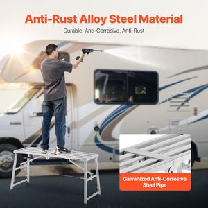 Plataforma de Trabajo Ajustable de 4 Niveles, Portátil, Capacidad de Carga de 800 lb, Escalera Plegable de Acero Aleado para Andamios - Product Image 5