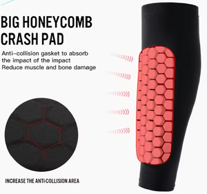 Manchon de compression unisexe en mélange de spandex flexible, antidérapant, avec coussinet hexagonal, respirant, à enfiler, pour le soutien des jambes et le soulagement des gonflements et entorses - Product Image 3