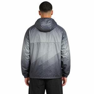 Wholesale Custom Gray Hooded Windbreaker <b>Jacket</b> Lightweight Waterproof Zip Up Streetwear Y2K OEM Supplier USA men's <b>jackets</b> - Product Image 2