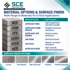 Tapa de válvula ASTM A217 WC6 CF8M CF8 SS304 SS316 WCB, fabricada por fundición a la cera perdida y mecanizado CNC, con acabado superficial personalizado OEM/ODM - Product Image 5