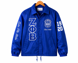 Greek letters HBCU fashion apparel Zeta Phi Beta Sorority Line <b>Jacket</b> applique embroidery sisterhood college greek apparel - Product Image 3