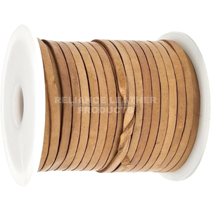 Flat <b>Leather</b> Cord 3mm Natural Color Roll for <b>Bracelet</b> Making Jewelry Findings - Product Image 6