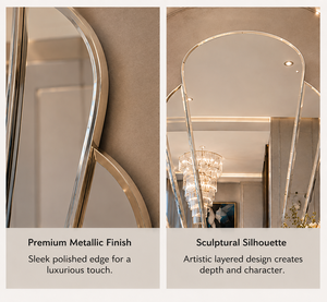 Frameless Wall Mirror Arch Arched Design Decorative Mirror Bathroom Bedroom Living Room Modern Stylish Wall Mounted 24*26 Inch - Product Image 5