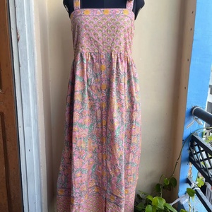 Vestido largo de algodón indio sin mangas con tirantes ajustables, estampado floral a mano y cuello cuadrado para mujer, superventas 2026 - Product Image 1