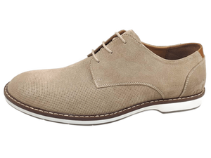 Chaussures habillées beiges pour hommes, style Oxford à lacets, bout rond, respirantes, semelle extérieure en caoutchouc amorti, semelle intermédiaire en EVA, décontractées, toutes saisons - Product Image 3