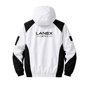 Custom White Black Hooded Windbreaker <b>Jacket</b> | <b>Lightweight</b> Waterproof Outdoor <b>Jacket</b> | Sublimated Sports <b>Running</b> Training <b>Jacket</b> - Product Image 3