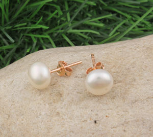 Boucles d'oreilles en perles d'eau douce naturelles, argent sterling 925, forme de goutte d'eau, bijoux de luxe hypoallergéniques, unisexe, vente en gros pour les fêtes - Product Image 1