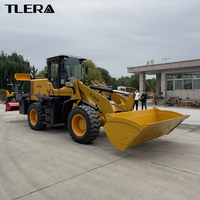 Wheel Loader Pertanian TLERA 3 Ton dengan Bucket Pengangkut dan Aksesoris Rotary Tiller Belakang untuk Pekerjaan Pertanian