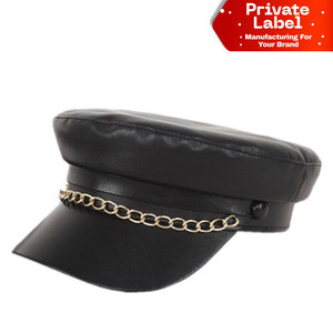 Washed Denim <b>Vintage</b> Fiddler <b>Cap</b> Streetwear Flat Top Sailor <b>Cap</b> Velvet Texture Luxury Fiddler <b>Cap</b> Chic Women Fashion Visor Hat - Product Image 1