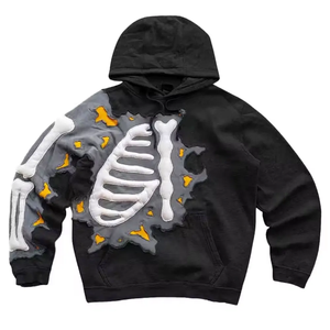 OEM Breathable Waterproof Fleece Hoodies Man 100% Cotton Custom Puff Printing Logo Winter Heavyweight Oversized Pullover Hoodie - Product Image 1