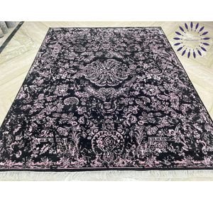 Alfombra de seda 8x10 moderna hecha a mano exquisita, estilo persa sabio atemporal anudado a mano para oficina, sala de reuniones, alfombras y juegos - Product Image 2