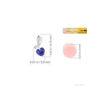 New Arrival Heart Shape <b>Pendant</b> Romantic Gift For Woman 14K <b>Gold</b> Natural Tanzanite Ribbon Design <b>Pendant</b> With Diamond Necklace - Product Image 5