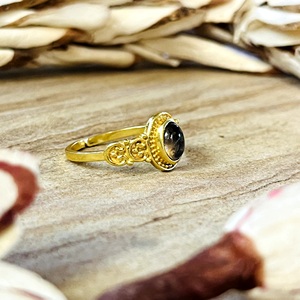 New Arrival Moonstone <b>Rings</b> Boho Brass Jewelry Women 18k Gold Plated Antique Filigree <b>Dainty</b> Scroll <b>Ring</b> for Wholesale/OEM/ODM - Product Image 3