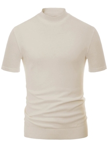 Pull à col roulé pour homme, tricoté, manches courtes, coton respirant de haute qualité, vêtements décontractés pour homme - Product Image 6