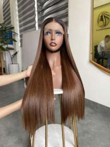 Color Natural 100% Remy extensión de cabello humano capa corte pelucas de Vietnam - Product Image 6