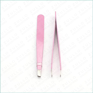 Pinzas para Cejas de Acero Inoxidable Rosa al por Mayor con Punta Inclinada, Logotipo Personalizado, Herramienta Profesional de Belleza y Cuidado Personal, Uso de Precisión - Product Image 2