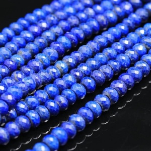 Perles en pierre précieuse naturelle Lapis Lazuli bleu AAA, facettées, forme rondelle, 7-13 mm, 13 pouces, pour la création de bijoux (vente en gros) - Product Image 2