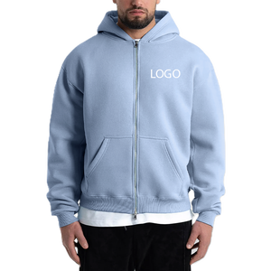 Y2K High Quality <b>Light</b> Blue Oversized 450GSM Hoodies Custom Logo Printing Embroidery 3d Customized Logo Hoodie and Sweatshirts - Product Image 1