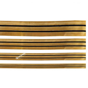 Tresse Cérémonielle Uniforme Faite à la Main en Fil Doré, Dentelle Tricotée avec Double Ligne Noire Personnalisée par QUICK WAY INDUSTRIES - Product Image 1