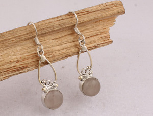 Natural Rainbow Moonstone Earring <b>Solid</b> 925 Sterling <b>Silver</b> Handmade Vintage Luxury Drop Earrings Wedding Anniversary Gift Part - Product Image 4