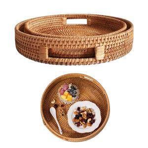 PHU HAO Wicker Rattan <b>Basket</b>/<b>Tray</b> Handmade Eco-Friendly Home Decor with Handles Eco-Friendly Serving and Storage <b>Basket</b> - Product Image 1