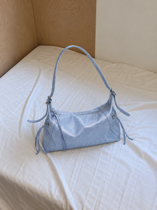 Beena's Light Blue Metallic Women's Tote <b>Bag</b> with Tassel Detail Zipper Closure Single Strap-Fashion Outdoor Travel Handbag - Product Image 3